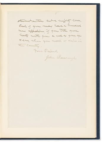 BURROUGHS, JOHN. Autograph Letter Signed, To our Boys & Girls, open letter to aspiring naturalists.